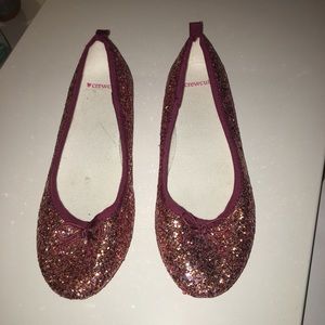 Copper Glitter Crewcuts J Crew Flats; size 4, NEW!